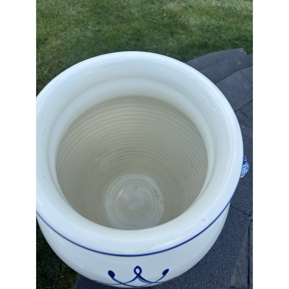 VTG Italian Majolica Blue & White Apothecary Jar Urn Unicorn Medicinali 18.5” - Picture 9 of 12